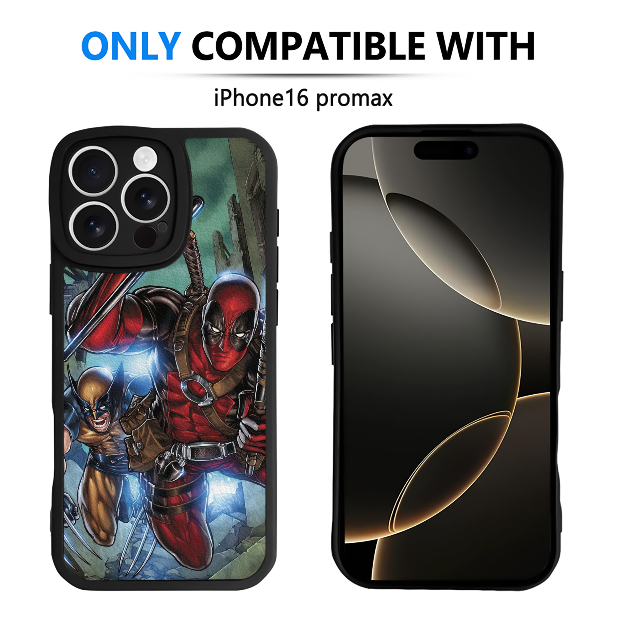 （画像用） Deadpool デッドプール 【iPhone 16シリーズ対応】シリコンスマホケース（レザー調） 材質：シリコン